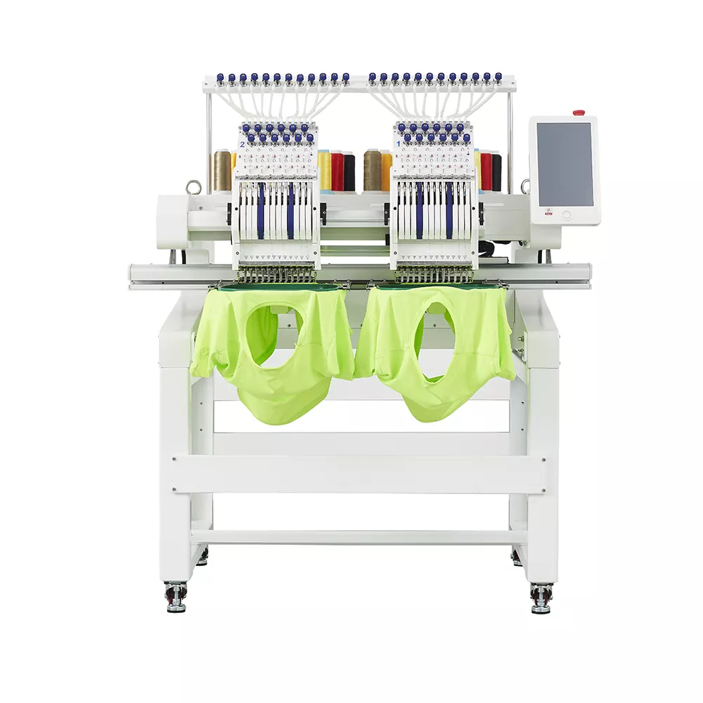 Zwei-Kopf-Stickmaschine mit Flachstickfunktion